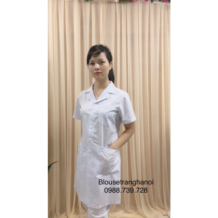 Áo blouse bác sĩ, điều dưỡng nữ cộc tay chất Lon mỹ mát, nhẹ đẹp tuyệt hảo - Blouse trắng Hà Nội | BigBuy360 - bigbuy360.vn
