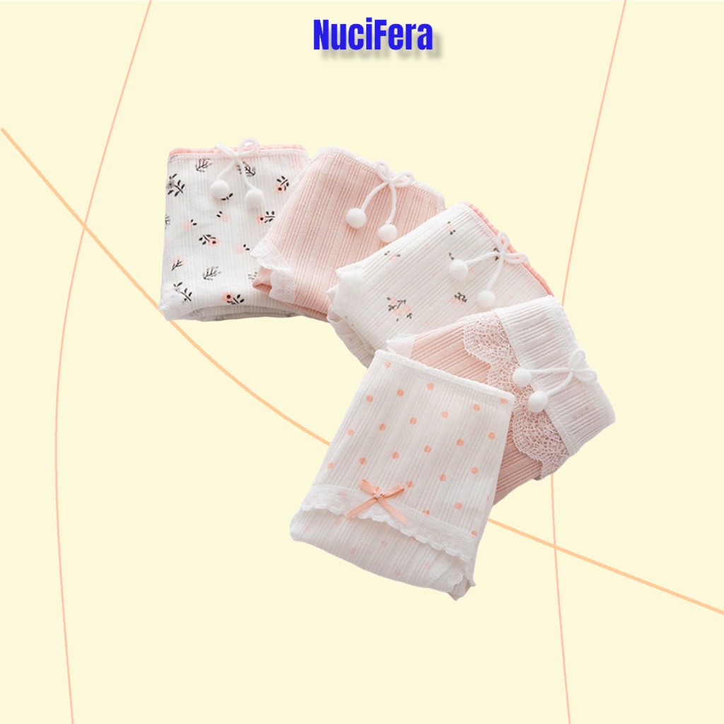 Set 5 quần lót nữ dễ thương hình Hoa cỏ NuciFera nhiều mẫu xinh