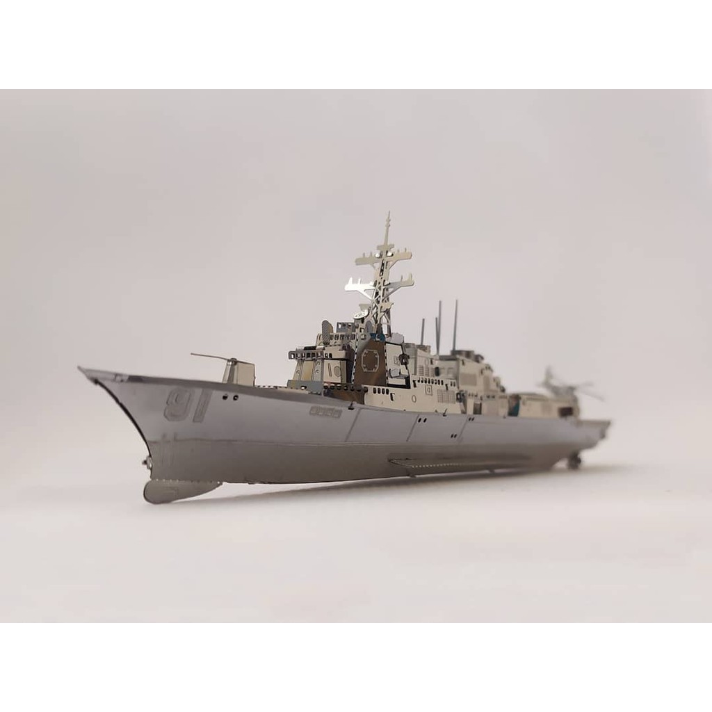 Mô Hình 3D Kim Loại Lắp Ghép Tự Ráp Tàu Khu Trục Hạm Arleigh Burke Hải Quân Mỹ - Chưa Lắp