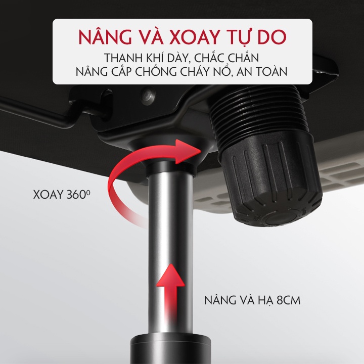Ghế Xoay Văn Phòng, Ghế Ngồi Làm Việc Công Thái Học Ergonomic Thiết Kế Bo Theo Sống Lưng Thư Giãn Giảm Mệt Mỏi