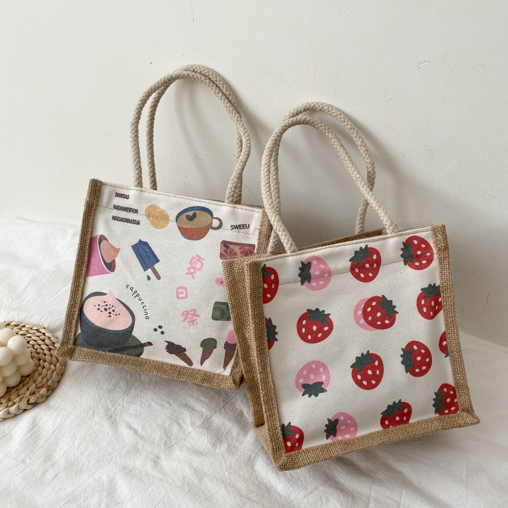 Túi tote nữ vải canvas thời trang Hàn Quốc phong cách dễ thương IG203