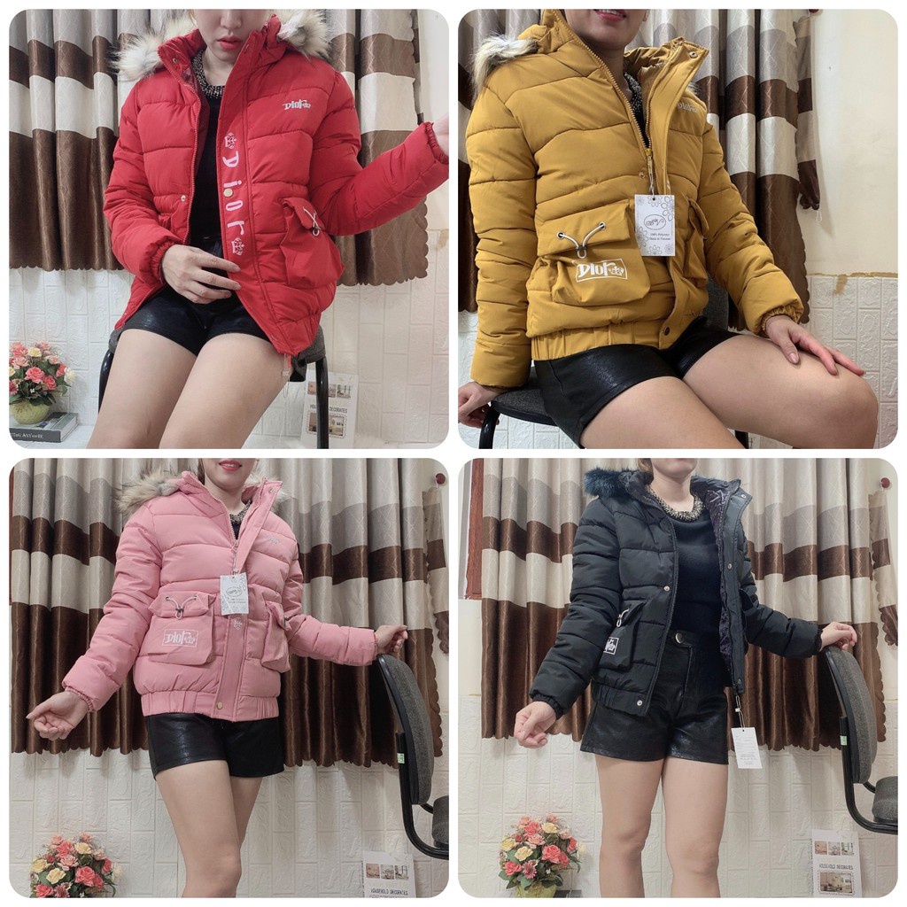 Áo phao nữ DIOR sịn sò 40-57kg. Hàng cao cấp trần bông cực ấm, mũ to, màu sắc bắt mắt - Hàng nhập khẩu