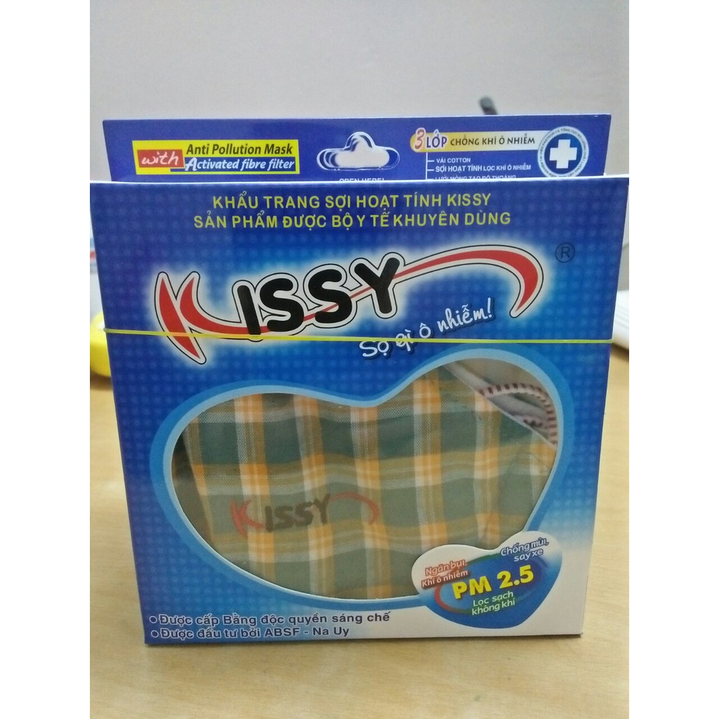 Khẩu trang 3 lớp KISSY Size L ( giao hàng ngẫu nhiên theo màu) (Combo 2cái)