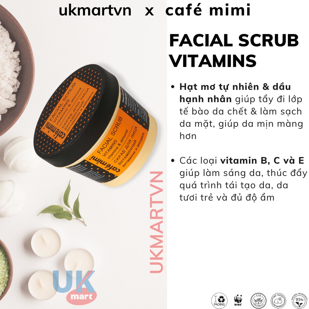 Tẩy Tế Bào Chết Da Mặt CAFÉ MIMI Vitamins 110ml