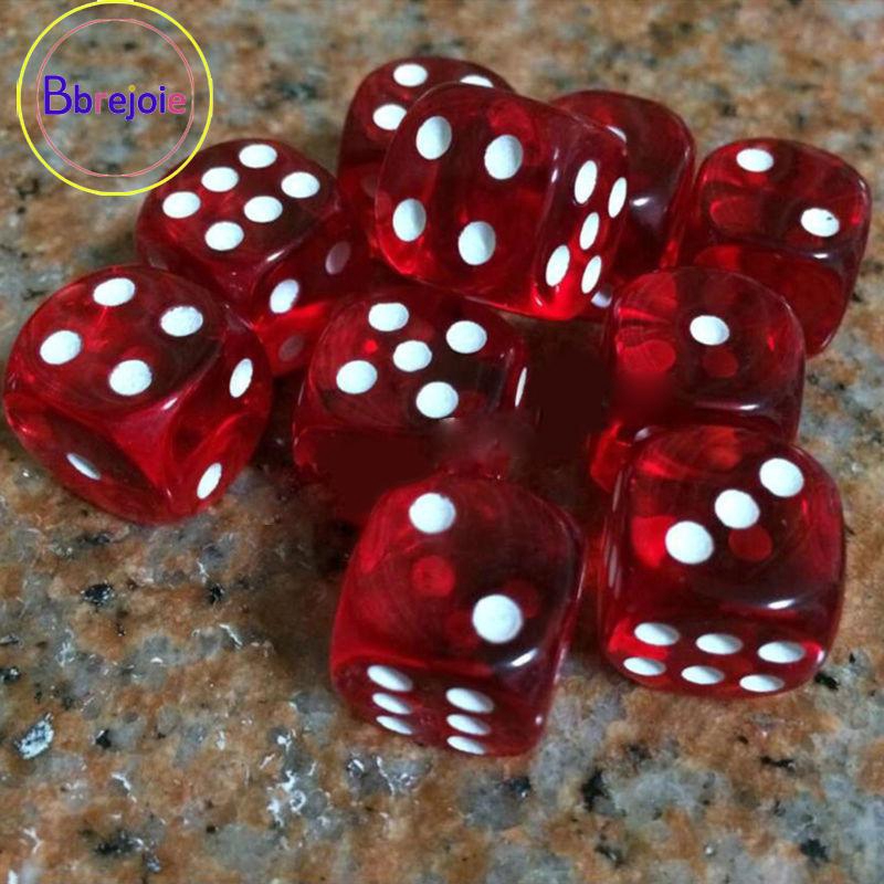 Set 10 Viên Xúc Xắc Trong Suốt 16mm D6 Dùng Để Chơi Game