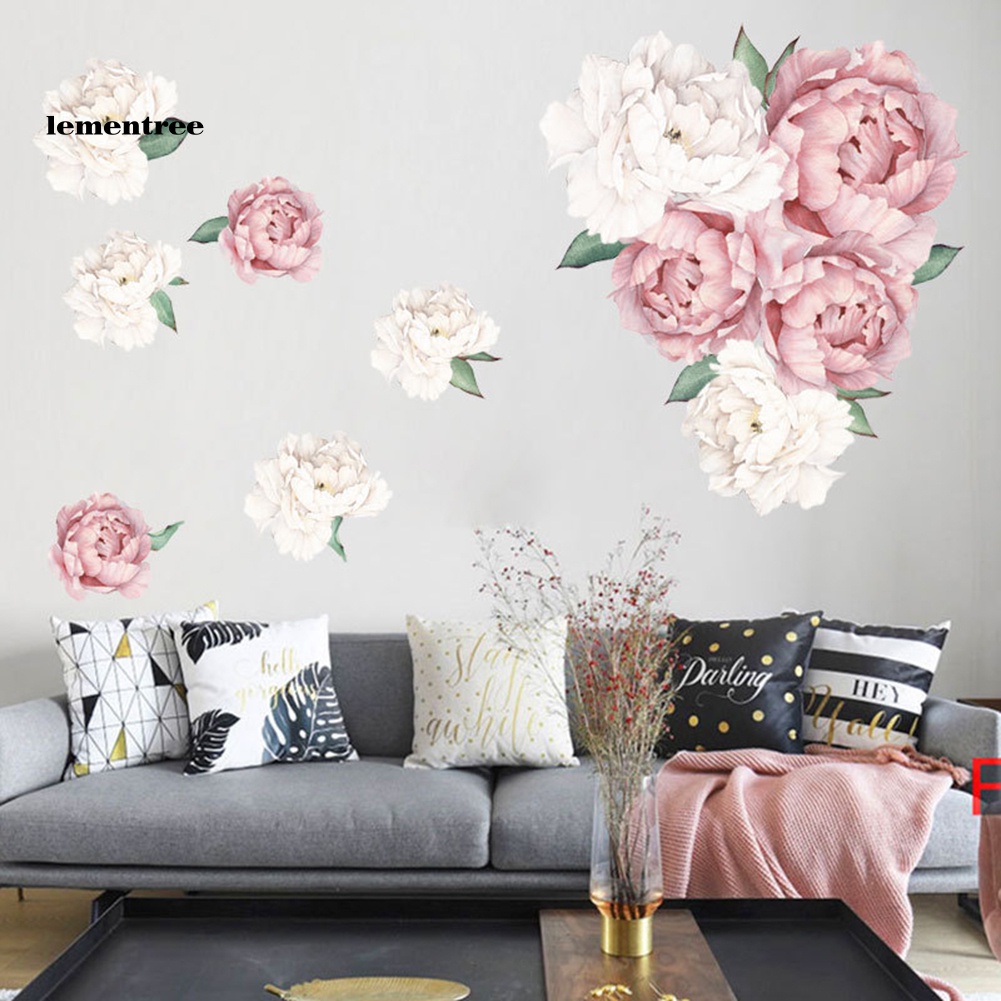 Giấy Dán Tường Hình Hoa Mẫu Đơn Trang Trí Phòng Khách