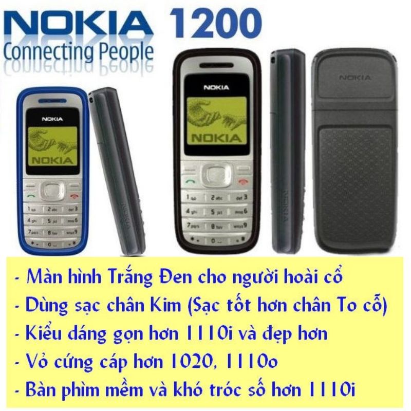 
                        Nokia 1200,1208 [HÀNG CHÍNH HÃNG]kèm pin,sạc xịn
                    