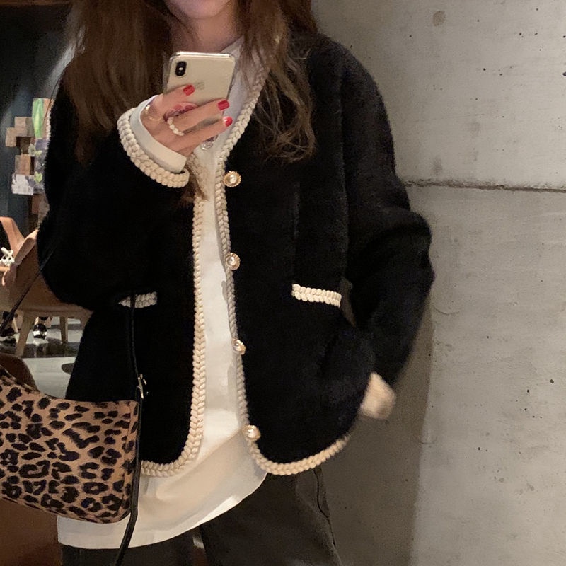 Áo khoác cardigan dệt kim thời trang thu đông Hàn Quốc mới cho nữ