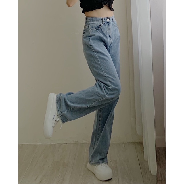 Quần jean ống suông màu xanh nhạt 865