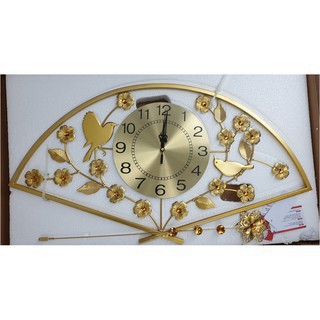 Đồng hồ treo tường hình quạt vàng chính hãng JT1558B làm quà tặng, trang trí phòng ( bảo hành 12 tháng )