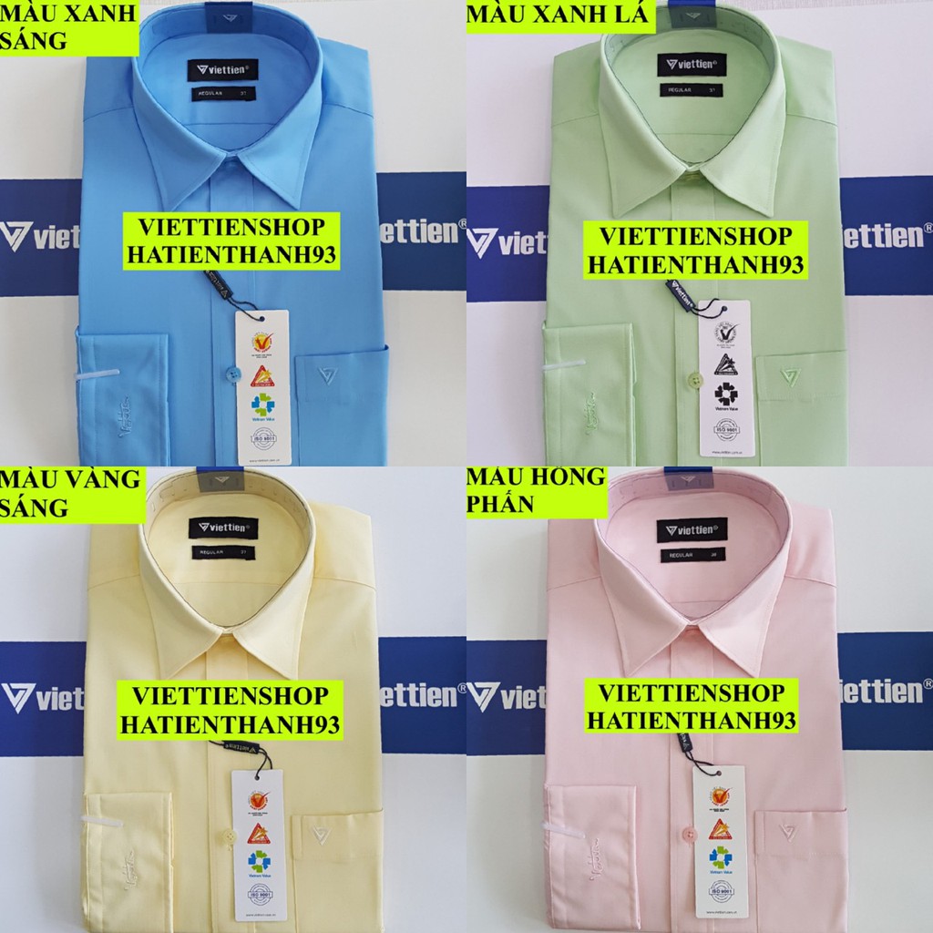 (ML) ÁO SƠ MI VIỆT TIẾN DÀI TAY MÀU TRƠN