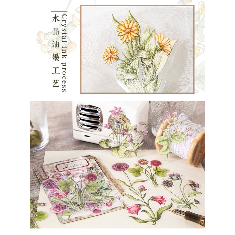 Bộ 30 Miếng Dán PET Dùng Trang Trí Sổ Tay DIY
