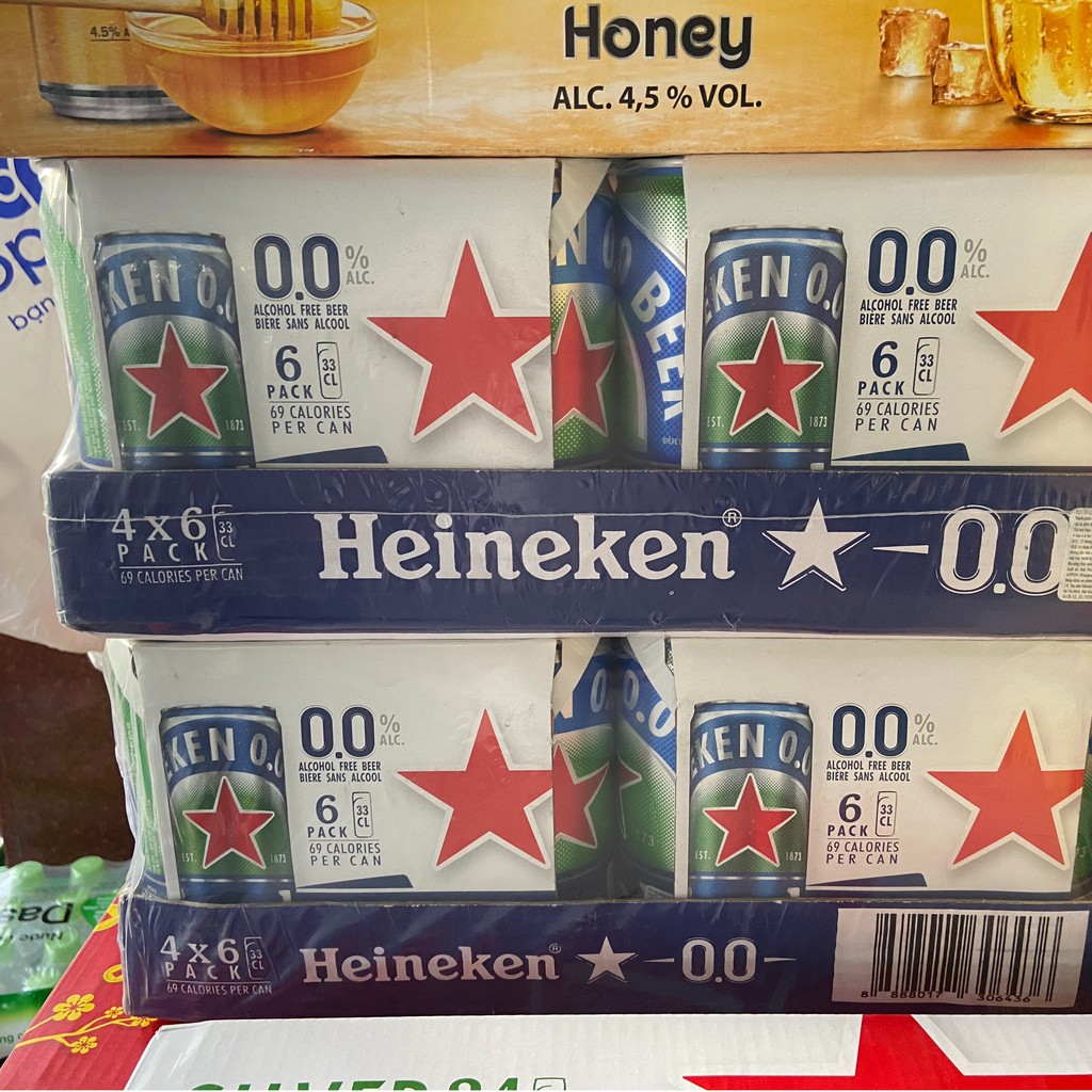 Thùng 24 Lon Cao Bia Heineken 0.0% Cồn - 0.0 Độ 330ml/Lon Date Luôn Mới
