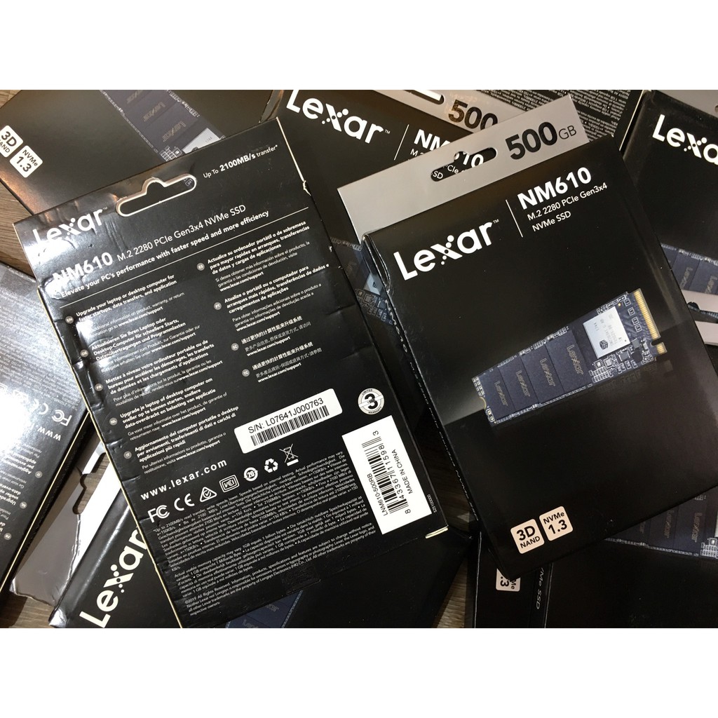 SSD Lexar NM610 M.2 PCIe Gen3 x4 NVMe 500GB LNM610-500RB( đọc: 2100 MB/s , ghi: 1600 MB/s ) nhập khẩu mới 100% BH 3 năm