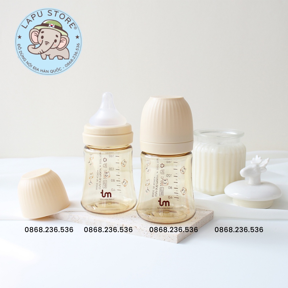 Bình SÓC Tovi and Molly Dot Rami nội địa Hàn Quốc size 180ml 280ml PPSU