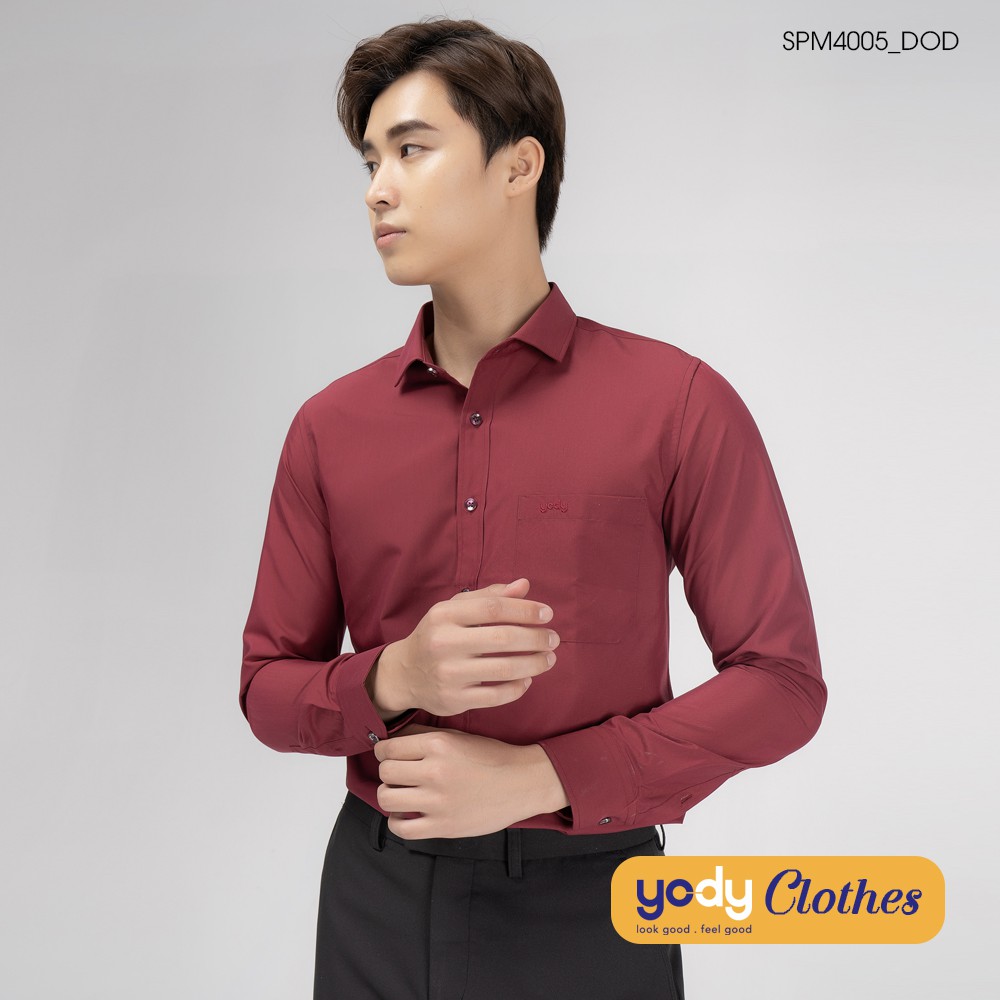 [Mã WABRYD221 giảm 10% đơn 250K] Áo sơ mi nam dài tay YODY có túi chất lụa nến cao cấp dáng ôm slimfit SPM4005 | BigBuy360 - bigbuy360.vn