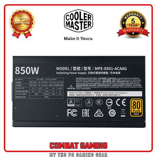 Nguồn COOLER MASTER MWE GOLD 850 V2 Full modular