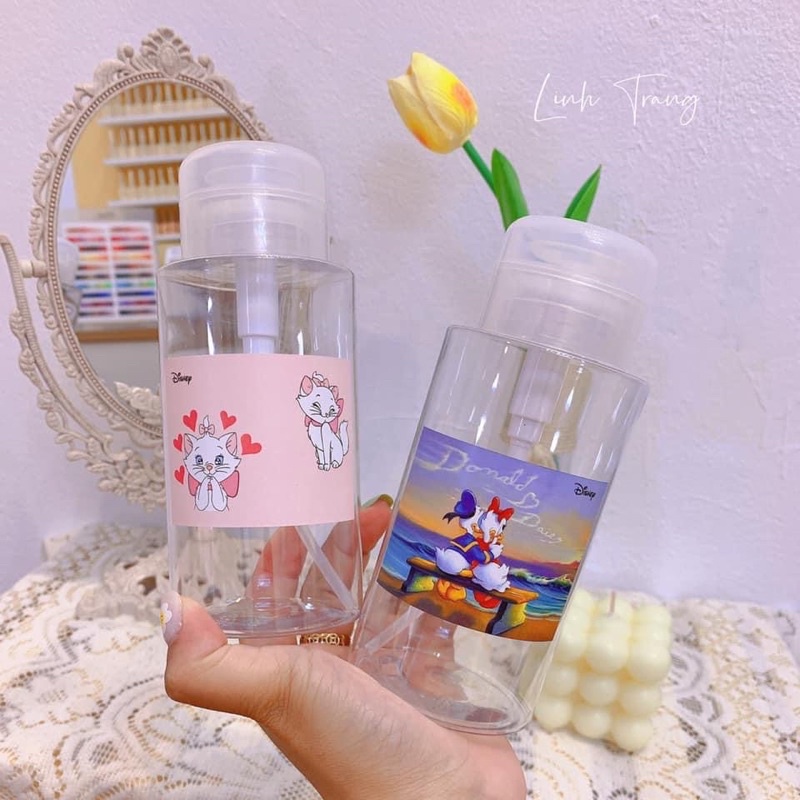 Bình Nhấn, bình xịt 250ml đựng nước lau gel, cồn, axetol làm nail