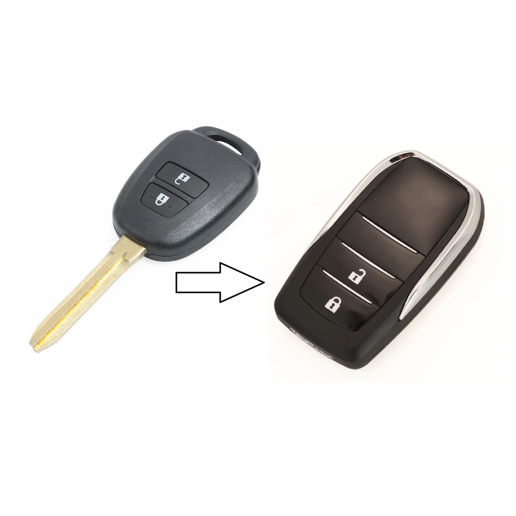 Vỏ Chìa Khóa Gập 2 Nút Cho Xe Ô Tô Toyota Các Dòng Camry, Yaris, Crolla Altis, Innova và Vios