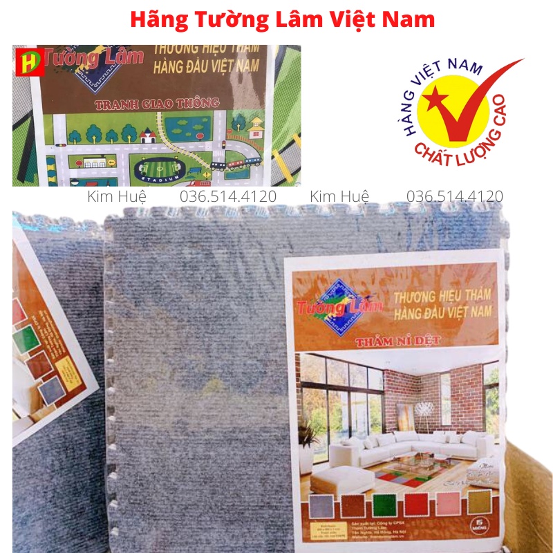 Thảm nỉ ghép cho bé 40x40cm bộ 15 tấm hàng đẹp