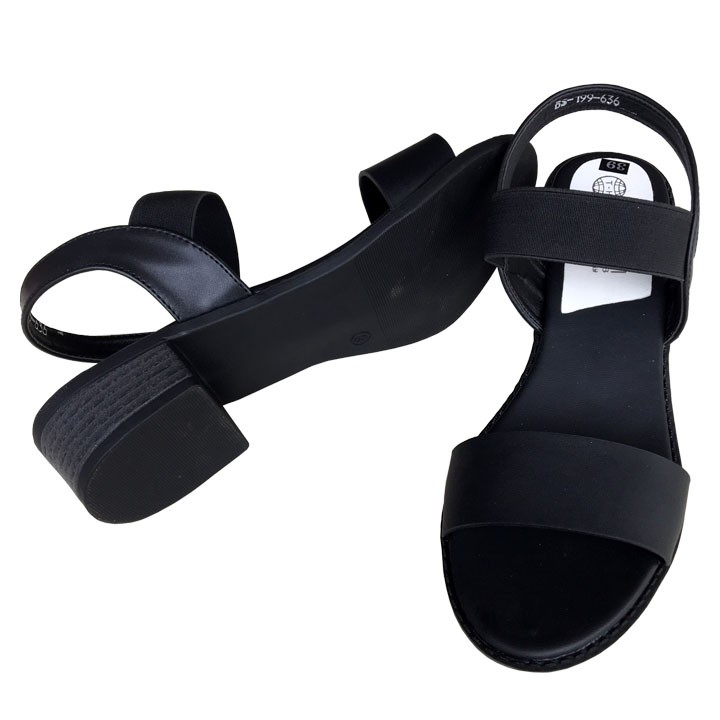 Sandal nữ Trường Hải đế vuông 4cm màu đen XDN0342 [HÌNH ẢNH THẬT]