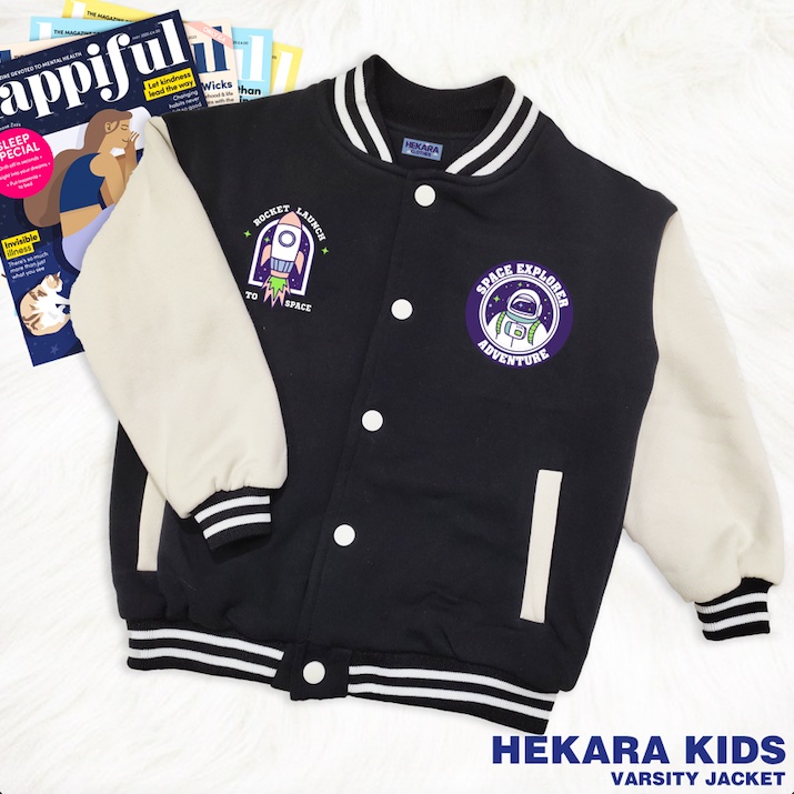 _ Áo khoác Varsity trẻ em họa tiết chất nỉ cao cấp Hekara Kids - Bomber /Varsity