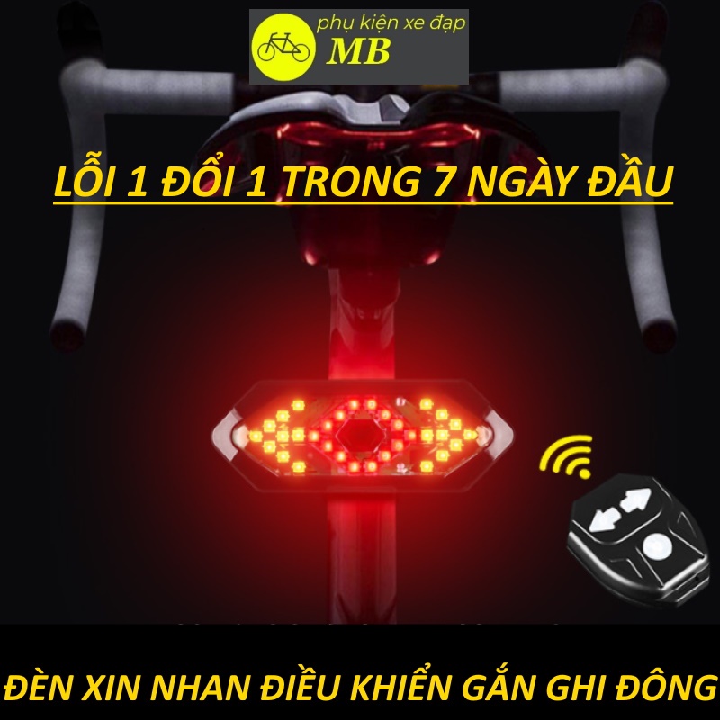 Bộ đèn xi nhan xe đạp thể thao điều khiển từ xa cao cấp led sáng mạnh, sạc pin cổng usb có phát ra âm thanh chống nước