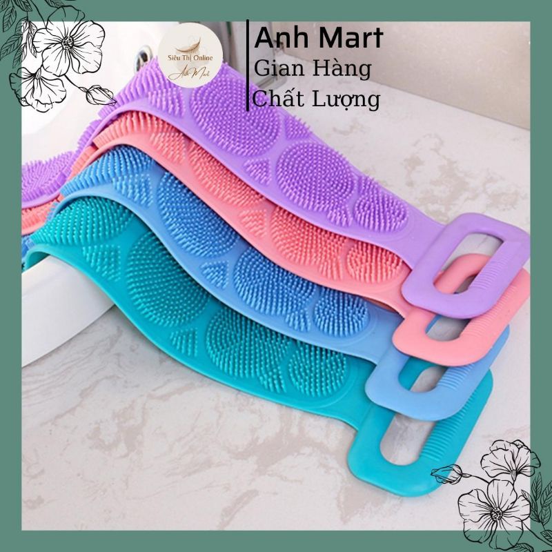 Dây tắm chà lưng Anh Mart chất liệu silicone có 2 mặt massage