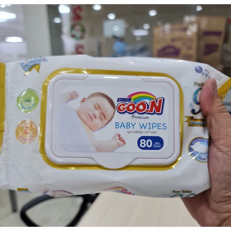 GIẤY ƯỚT/ KHĂN ƯỚT GOON PREMIUM KHÔNG MÙI 80 TỜ