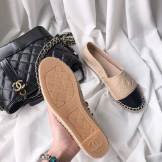 Giày slip on chanel giả đế cói