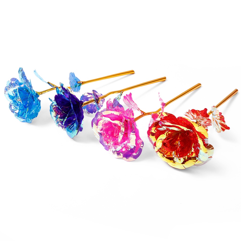 1 Hoa Hồng Giả Mạ Vàng 24K / Hoa Hồng Sáng Tạo Trang Trí Nội Thất