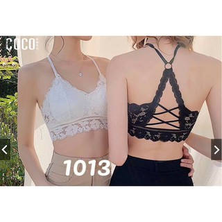 Chuẩn (siêu hot) Áo bra ren chéo lưng đệm bàn tay nâng ngực siêu đẹp ms1013 chuẩn
