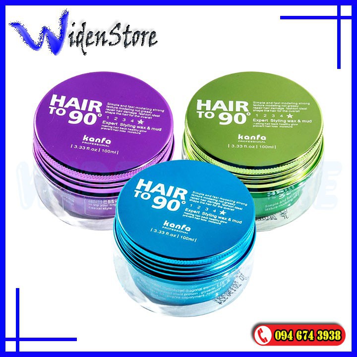 [TẶNG LƯỢC]  SÁP VUỐT TÓC HAIR TO 90 (KANFA) HỘP XANH LÁ CHÍNH HÃNG