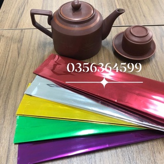 Túi Đựng Chè Trà hút chân không màu xanh, đỏ, tím sale 1KG - Túi Zipper Caring