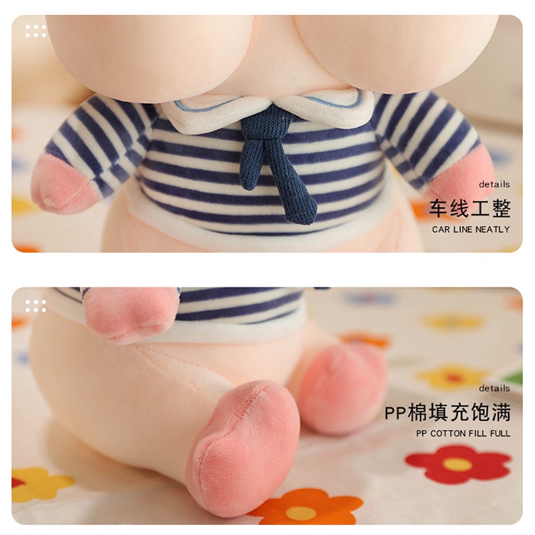 Gấu Bông Heo Thủy Thủ Má Bánh Bao Cute, Heo Bông Mặc Aó Sọc Dễ Thương, Qùa Tặng Cao Cấp