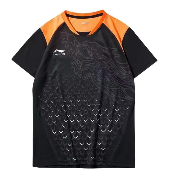 Li Ning Áo Thun Bóng Bàn Tay Ngắn Đồng Phục Đội Tuyển Bóng Bàn Quốc Gia Nhanh Khô Cho Nam Và Nữ Sinh Tập Luyện Thể Thao