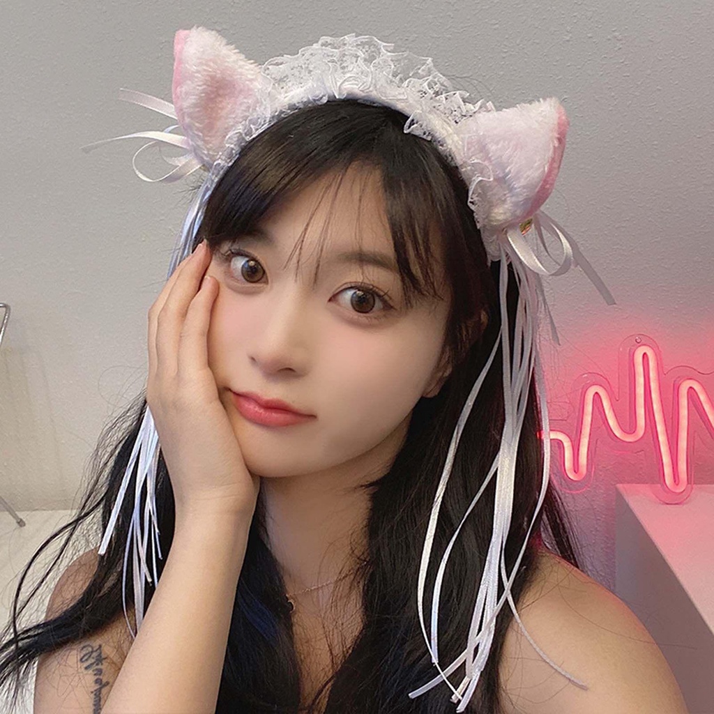 QQMALL Băng đô cài tóc rửa mặt Đính Chuông Hóa Trang Lolita Dễ Thương Cho Nữ