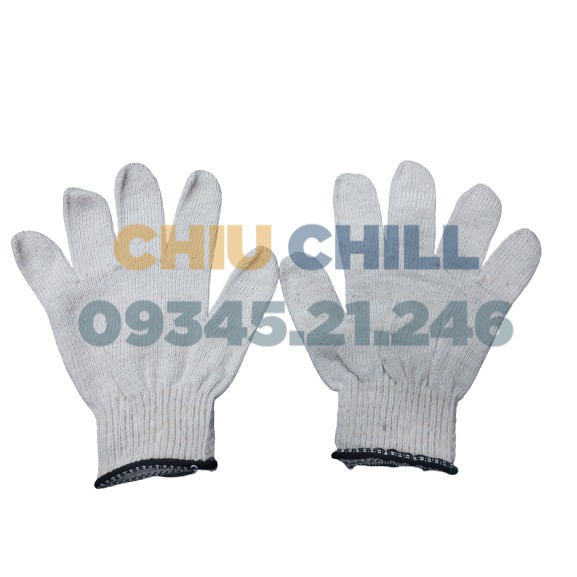 Găng tay lao động len kim 7 màu ngà 70g  - Bảo hộ an toàn