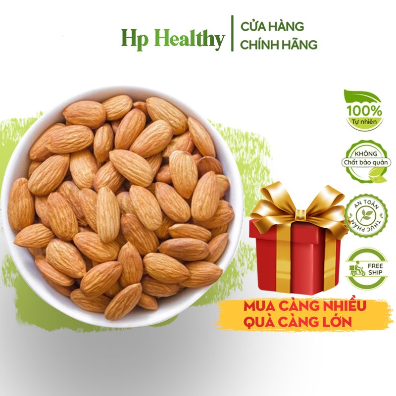 500G HẠT HẠNH NHÂN MỸ SẤY CHÍN NGUYÊN VỊ HP HEALTHY Hạt Dinh Dưỡng Organic Hữu Cơ Ăn Liền