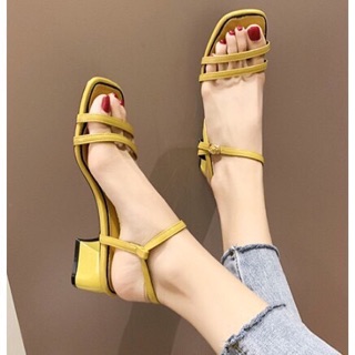 Sandal gót vuông 3p