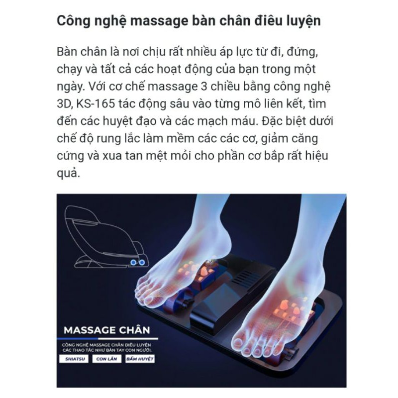 Ghế Massage Toàn Thân KaiTaShi KS-165 Nhập Khẩu Nhật Bản Hàng Chính Hãng Nhập Khẩu BH 5 Năm Tại Nhà Trên Toàn Quốc