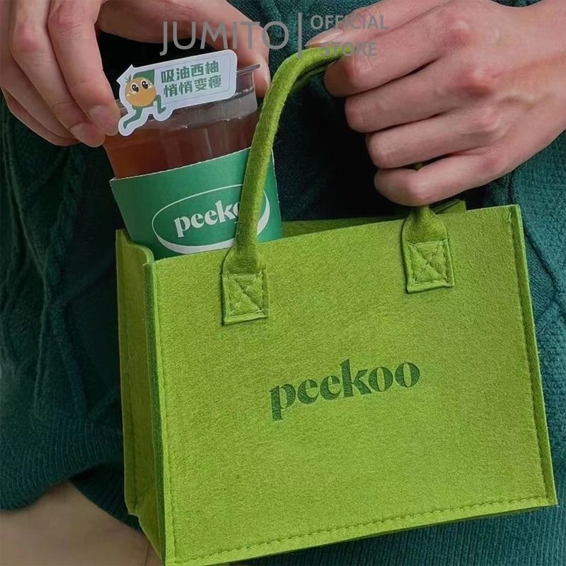 Túi xách nữ cầm tay chất dạ Pee.koo 2 size màu hot trend 2022 JUMITO T3.006.30X25