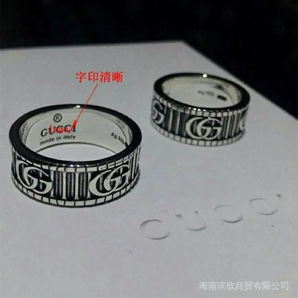 Nhẫn Bạc 925 Khắc Chữ Gucci Đôi Không Phai Phong Cách Cổ Điển Thời Trang Cho Cặp Đôi