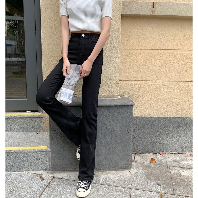 Quần jeans XIAOZHAINV dài lưng cao ống suông thời trang cho nữ