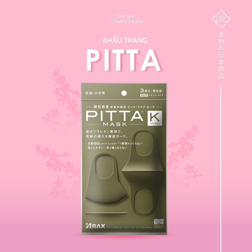 Auth Nhật Khẩu Trang PITTA kháng khuẩn set 3 cái hàng Chuẩn Nhật