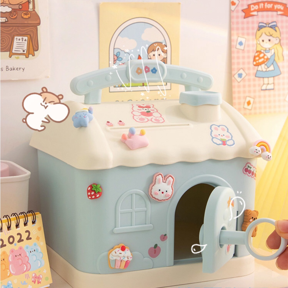 Hộp Đựng Tiền Tiết Kiệm Cỡ Lớn Có Khóa Dễ Thương Cho Bé Gái SJHY0309