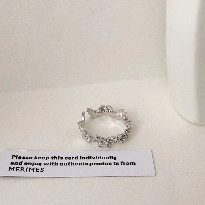 Nhẫn bạc đính đá zircon hình bướm thờI trang sành điệu cho nữ
