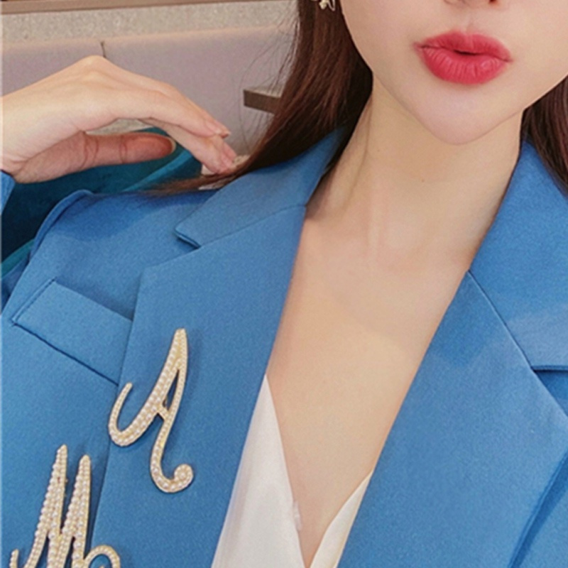 Ghim Cài Áo Hình Chữ Cái Đính Ngọc Trai Nhân Tạo Thời Trang