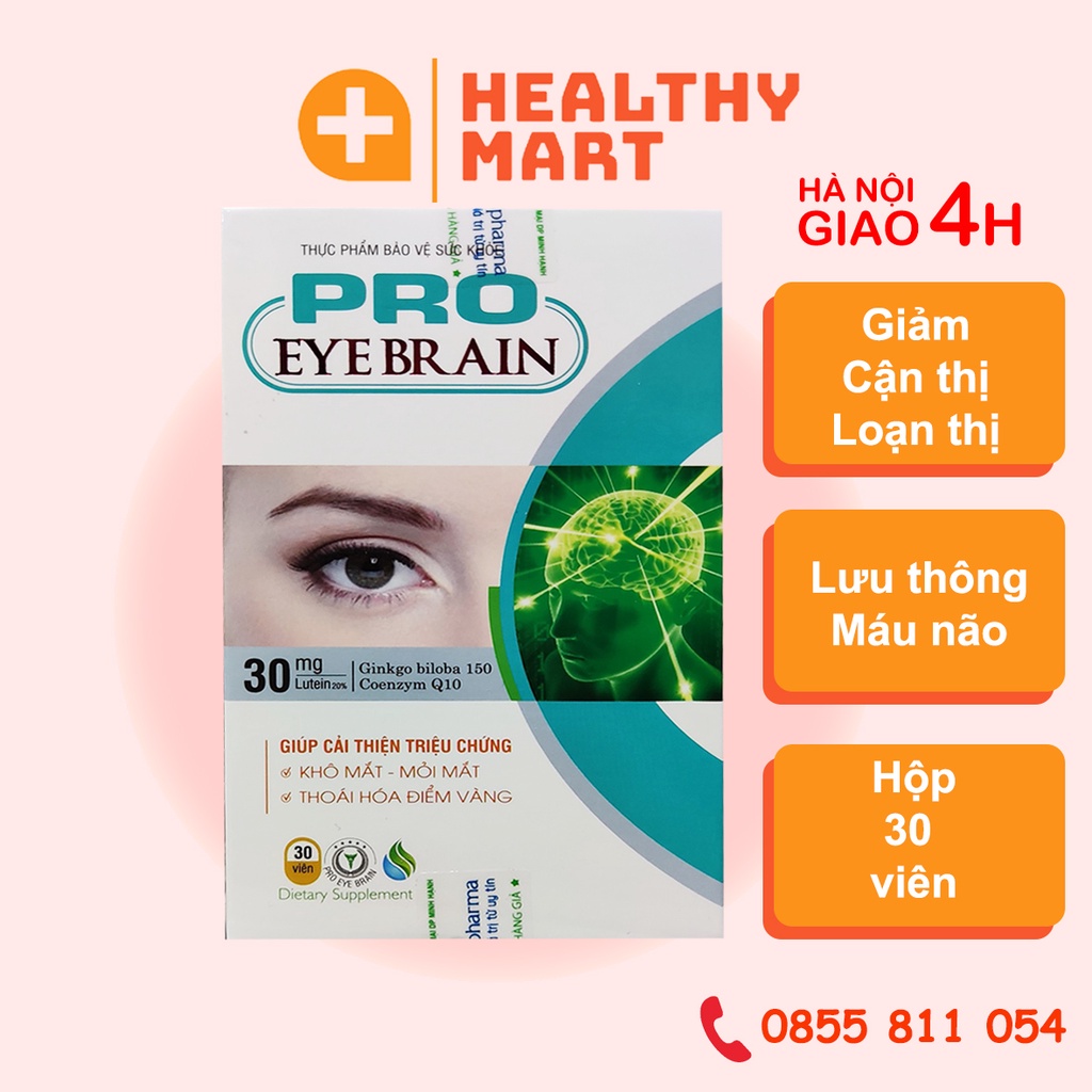 ✔️️️Viên Sáng Mắt Eye Braint - Pro EyeBrain - Giảm khô mắt, mỏi mắt, thoái hóa điểm vàng - Cải thiện thính lực