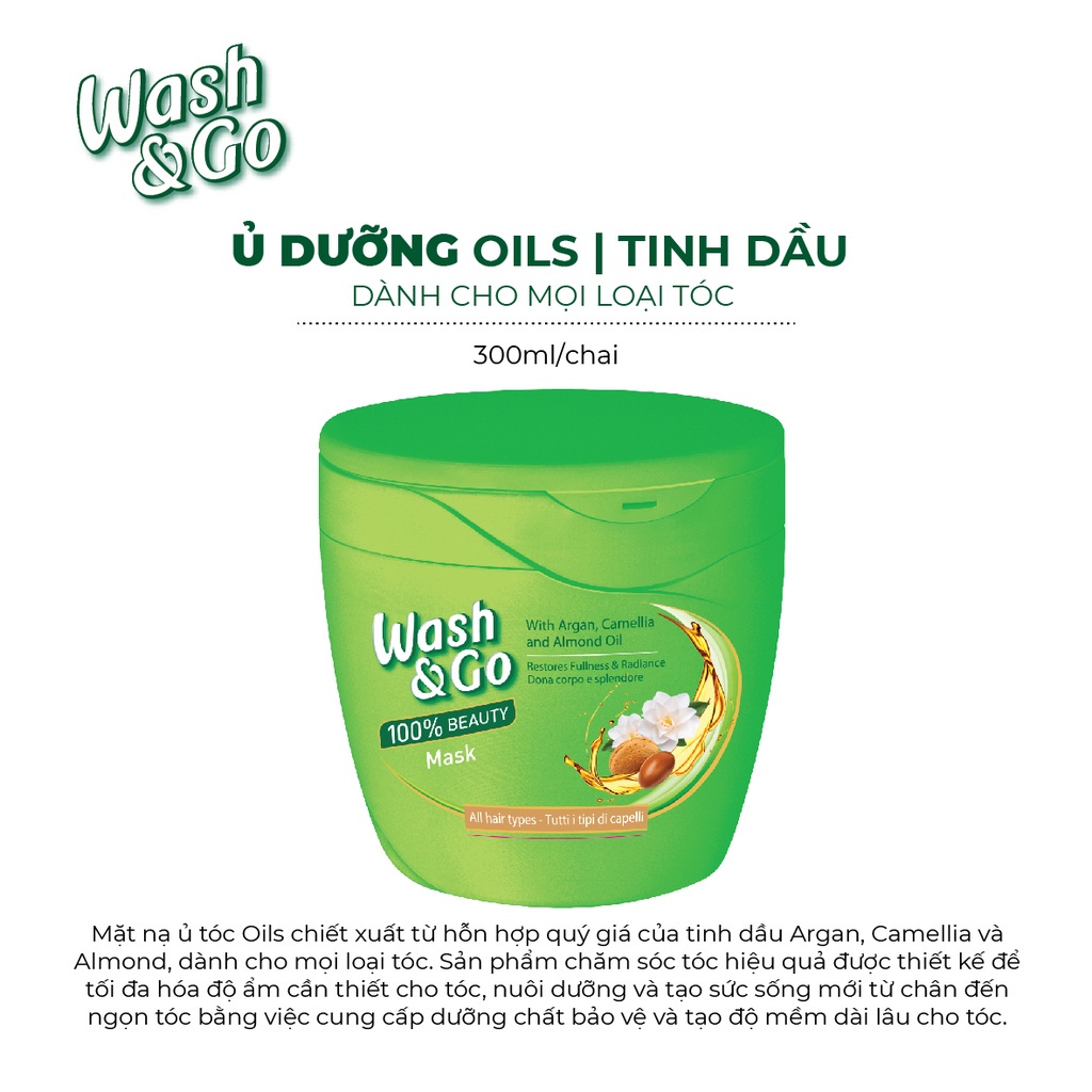 Ủ tóc Wash &amp; Go dưỡng tóc mềm mượt 300ml